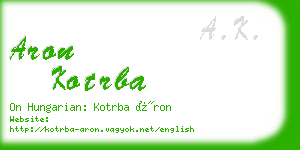 aron kotrba business card